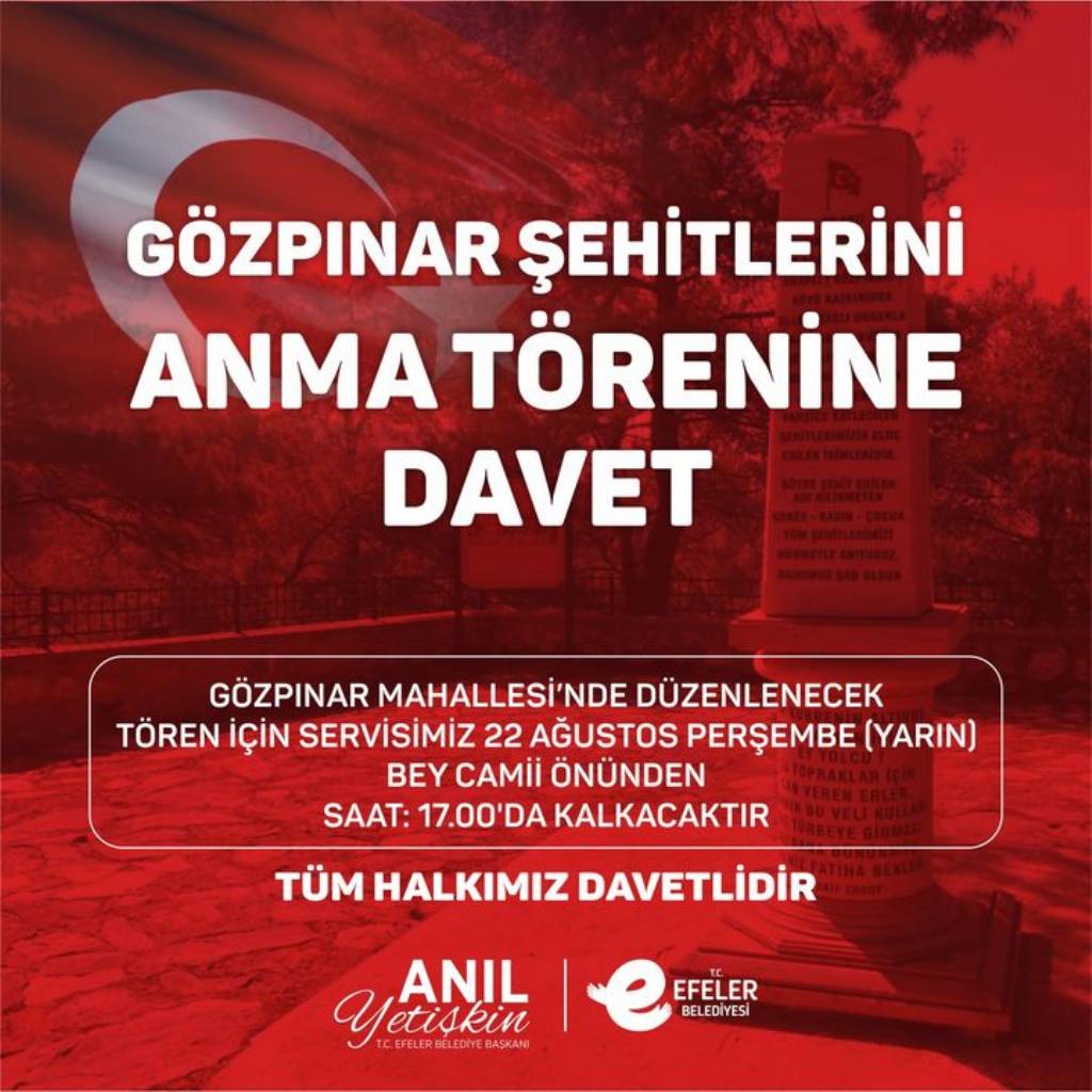 Gözpınar Şehitlerini Anma Programı İçin Servis Düzenleniyor